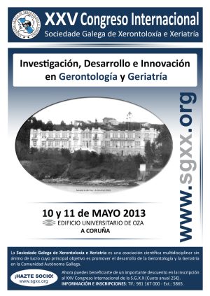 Imagen del Póster representativo del XXV Congreso Internacional de la SGXX. 10 y 11 Mayo 2013 A Coruña.. Edificio Universitario de Oza.